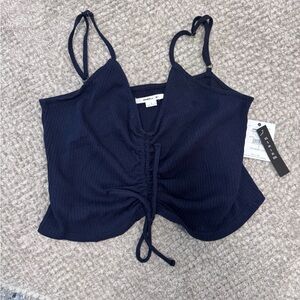 NWT O'Neill Navy Ruched Camisole Top